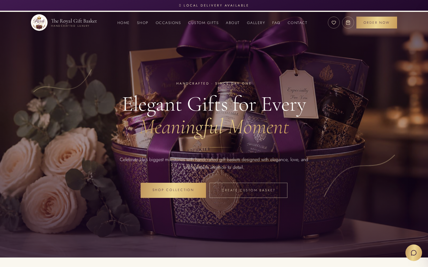 The Royal Gift Basket website preview